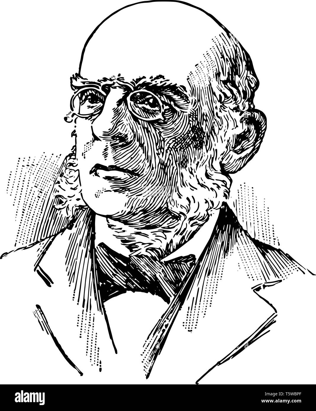Timothy Dwight 1828 al 1916 fu un accademico americano un educatore ministro della Congregazione e Presidente della Yale University dal 1886 al 1898 vintage Illustrazione Vettoriale