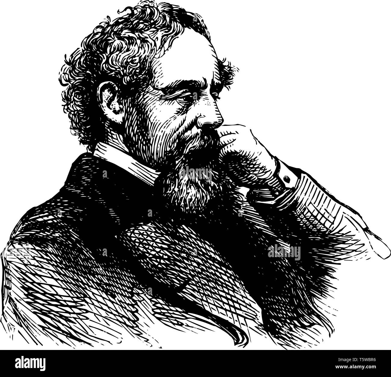 Charles Dickens, 1812-1870, egli era un inglese di scrittore e critico sociale, uno dei più popolari romanzieri inglese dell'epoca vittoriana come pure un vi Illustrazione Vettoriale