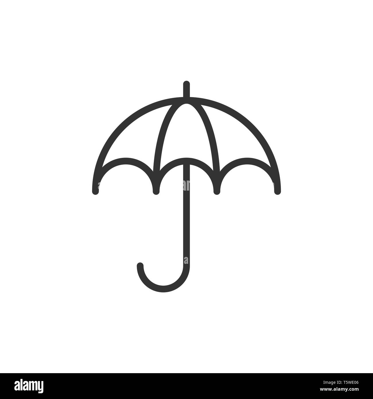 Icona ombrello in stile appartamento. Ombrellone illustrazione vettoriale bianco su sfondo isolato. Ombrella concetto di business. Illustrazione Vettoriale