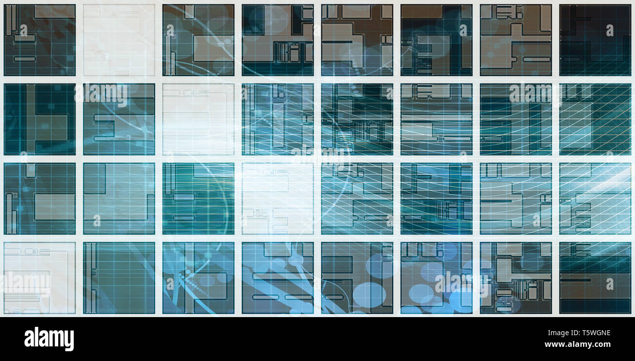 Il futuristico per la visualizzazione di dati astratta pulito tecnica di sfondo Foto Stock