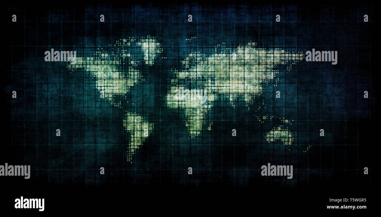 I dati globali Informazioni di marketing e concetto di soluzioni Foto Stock