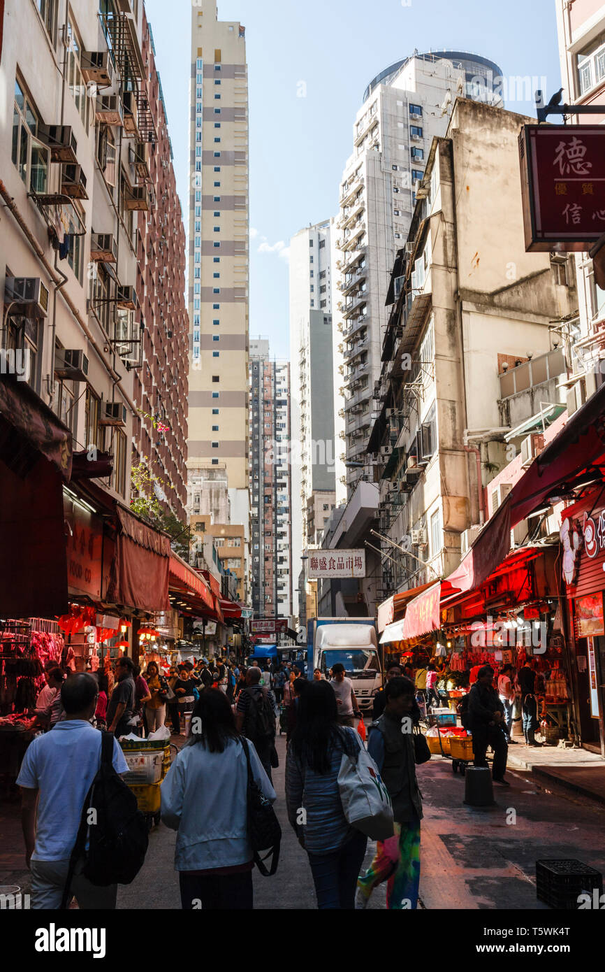 Bowrington Road, Wan Chai District di Hong Kong Foto Stock