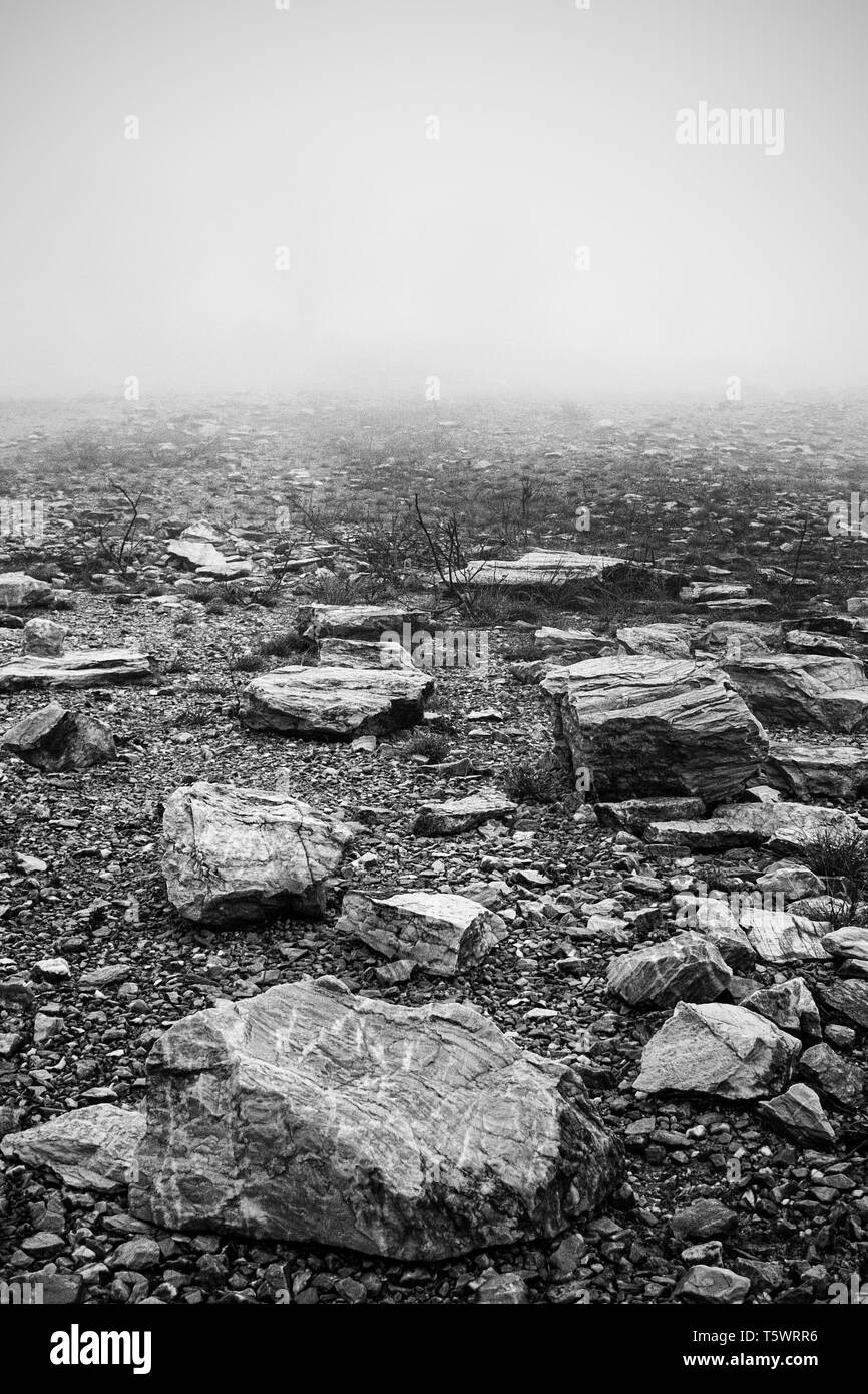 La abbandonata miniera di calcare a Bélkő Foto Stock