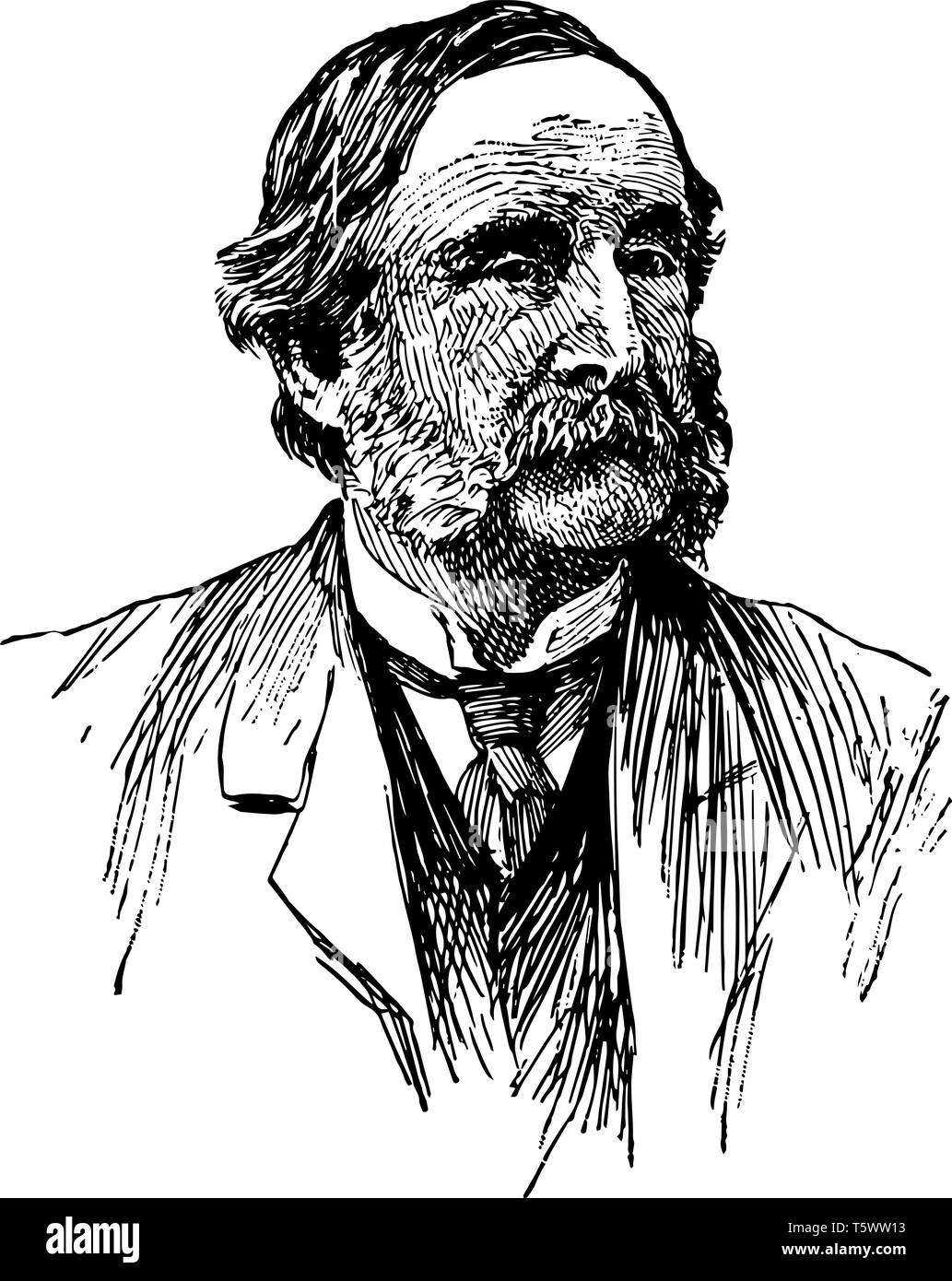 Thomas Wentworth Higginson 1823 al 1911 egli è stato un americano ministro Unitariano autore soldato abolizionista colonnello del primo South Carolina Voluntee Illustrazione Vettoriale