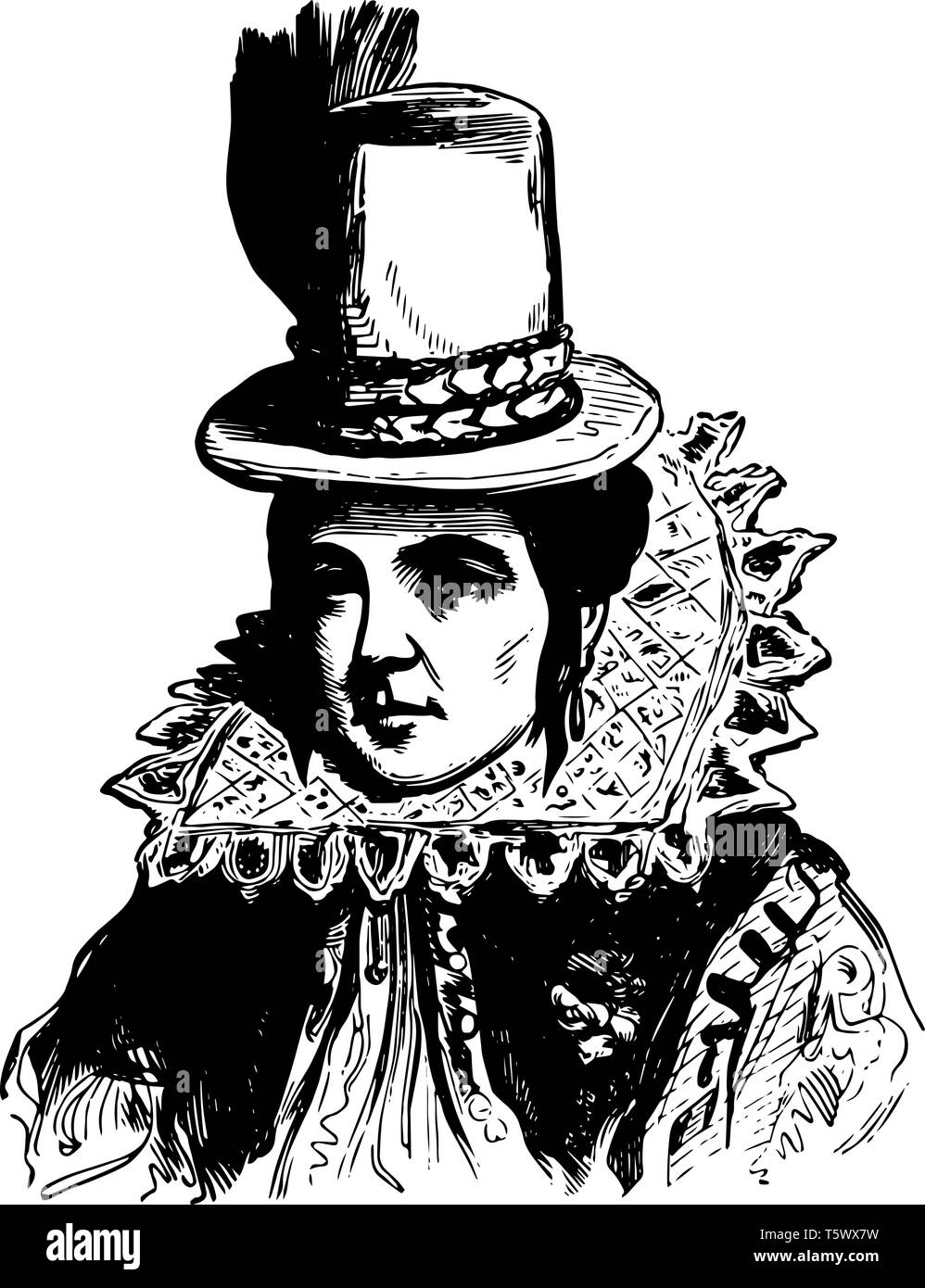 Pocahontas c. 1596 1617 ella era nativo di una donna americana famosa per la sua associazione con l insediamento coloniale a Jamestown Virginia linea vintage Illustrazione Vettoriale