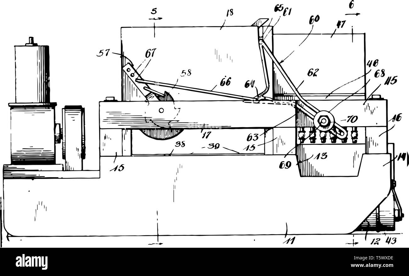 Questa immagine rappresenta il regolatore di alimentazione che è stata progettata per mantenere automaticamente un livello di tensione costante vintage disegno della linea di incisione o malato Illustrazione Vettoriale