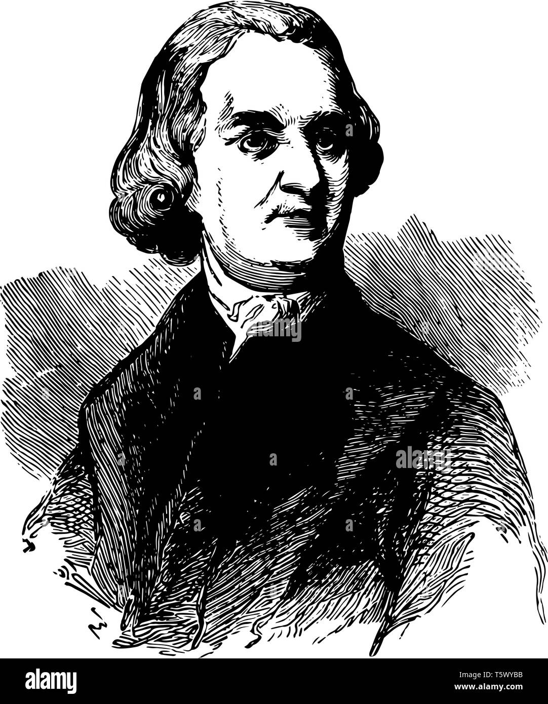 Samuel Adams 1722 al 1803 egli è stato uno dei padri fondatori degli Stati Uniti era un americano di statista e filosofo politico linea vintage Illustrazione Vettoriale