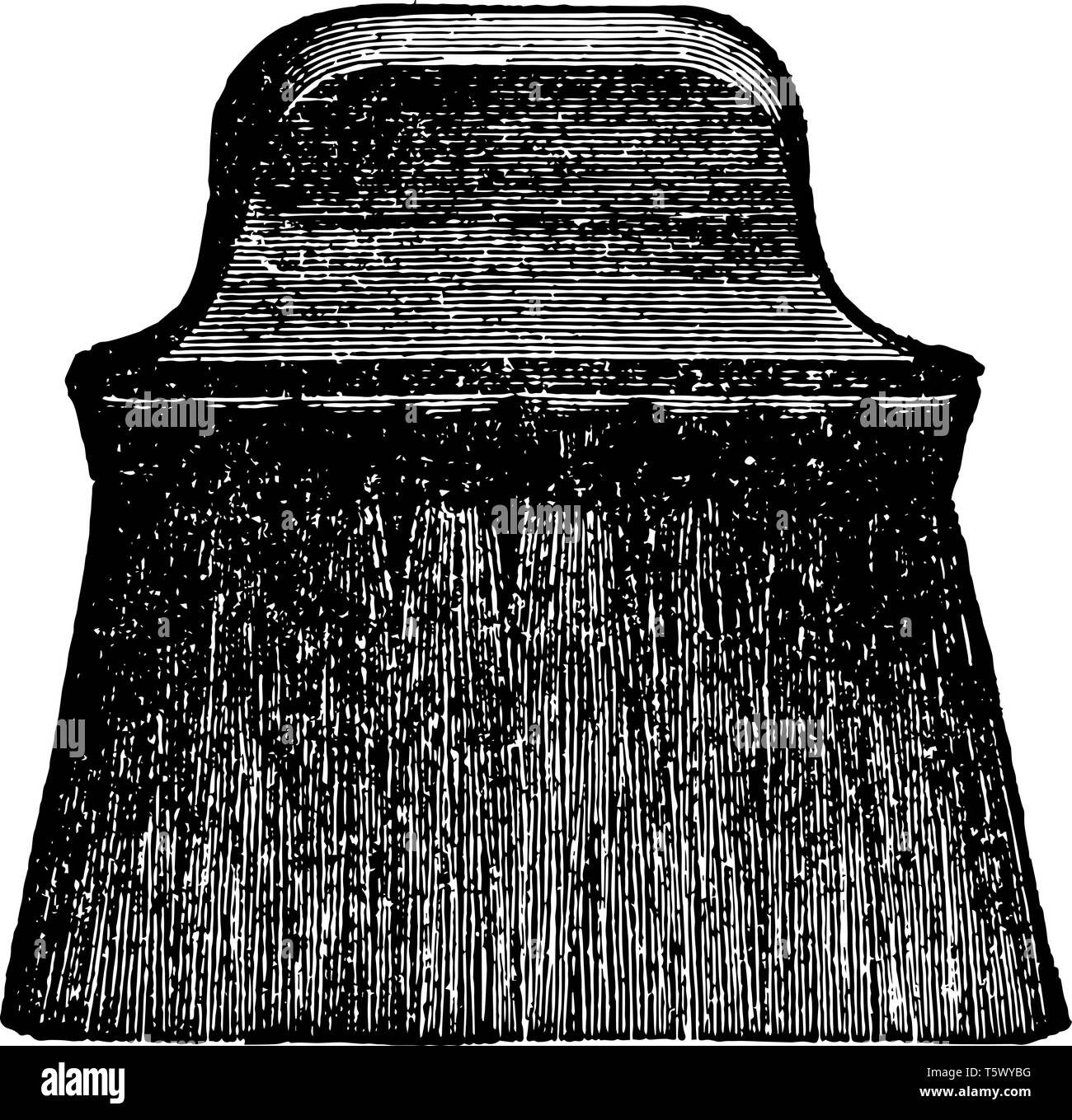 Questa immagine rappresenta la carta appendiabiti spazzola di pasta che viene usato per strofinare la pasta fuori linea vintage disegno incisione o illustrazione. Illustrazione Vettoriale