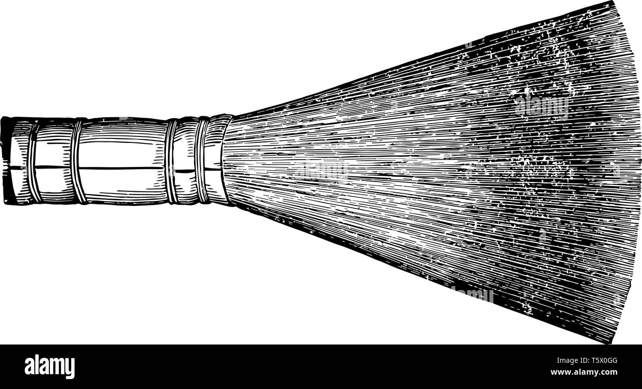 Questa immagine rappresenta il Round Badger blender che è utilizzato da artisti vintage disegno della linea di incisione o illustrazione. Illustrazione Vettoriale