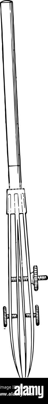 Doppia penna viene utilizzata per disegnare linee parallele sono gli stili architettonici per la progettazione del log vintage disegno della linea di incisione o illustrazione. Illustrazione Vettoriale