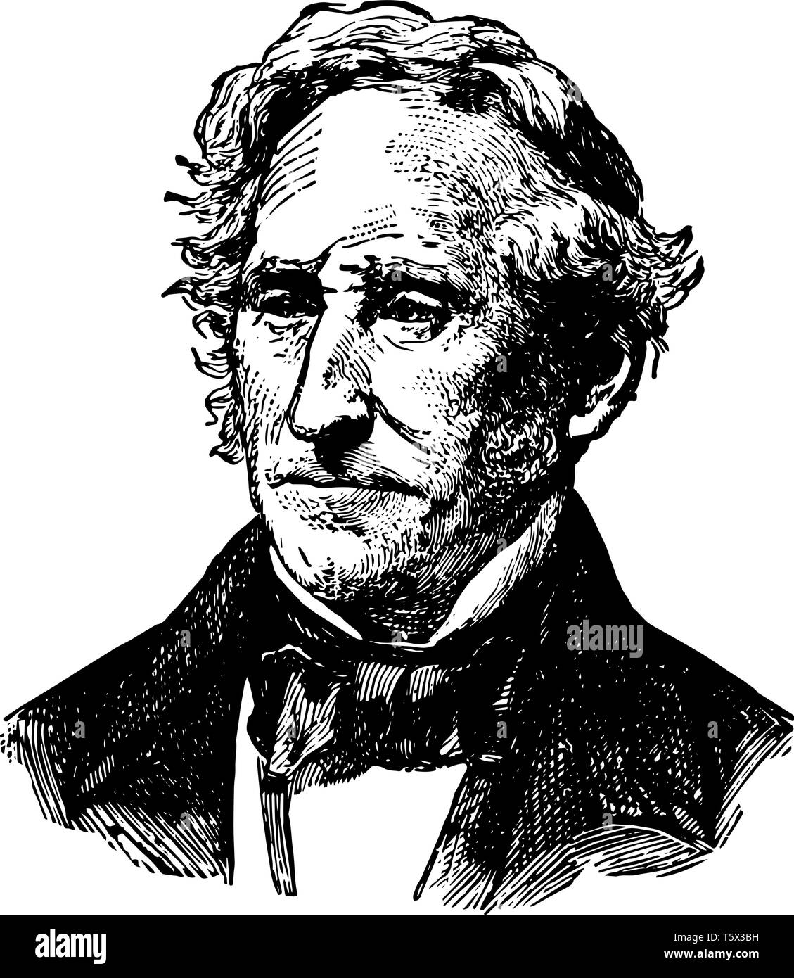 Thomas Hart Benton 1782 al 1858 fu senatore degli Stati Uniti da Missouri un architetto e membro del partito democratico vintage disegno della linea di incisione o il Illustrazione Vettoriale