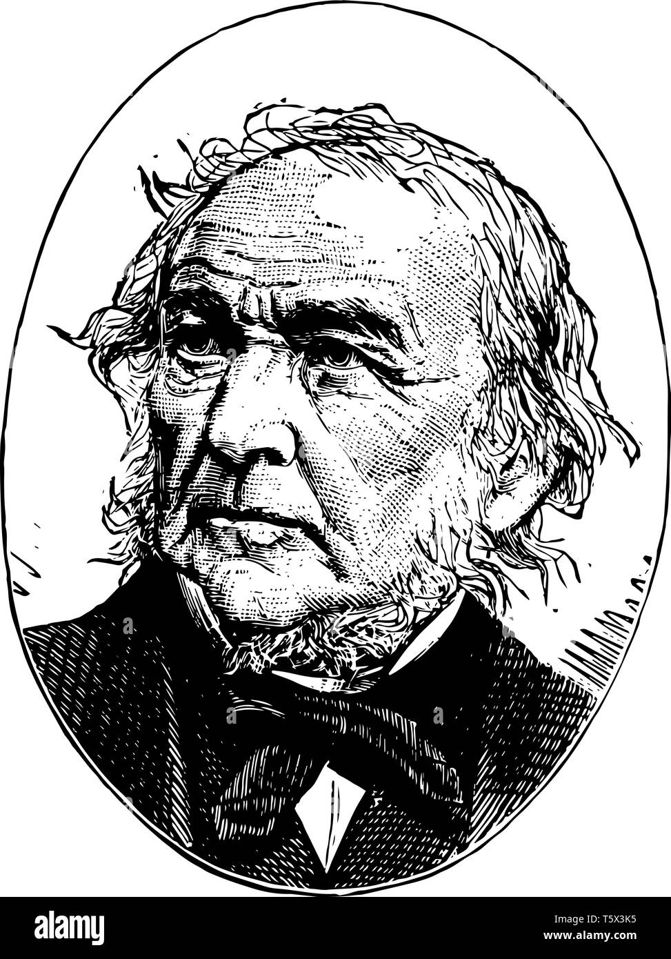 William Ewart Gladstone, 1809-1898, fu un liberale britannico statista politico conservatore, primo ministro del Regno Unito, il cancelliere di t Illustrazione Vettoriale