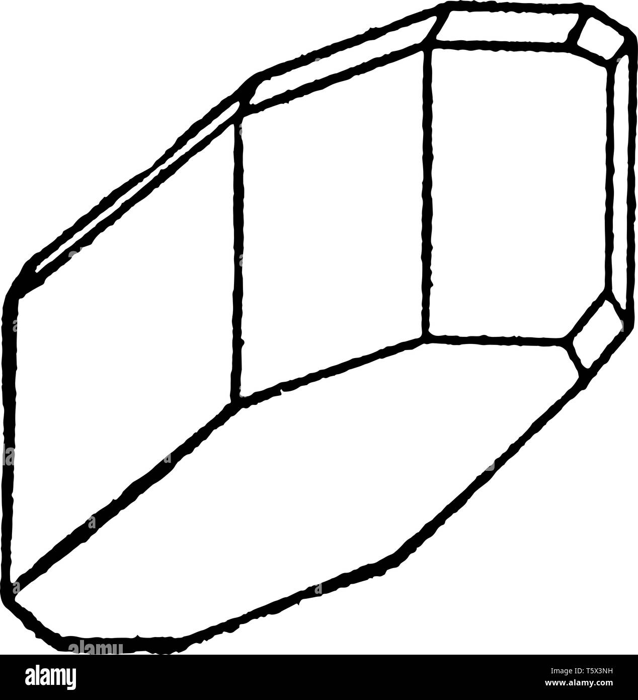 La cristallizzazione asimmetrica illustrazione vintage linea di incisione di disegno inciso in bianco nero art. Illustrazione Vettoriale