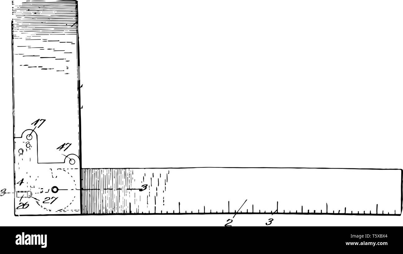 Piazza di piegatura è principalmente una guida per il disegno di linee orizzontali su un tavolo da disegno è l'uso di pavimenti in piastrelle e patii o cabinetry vintage linea d Illustrazione Vettoriale