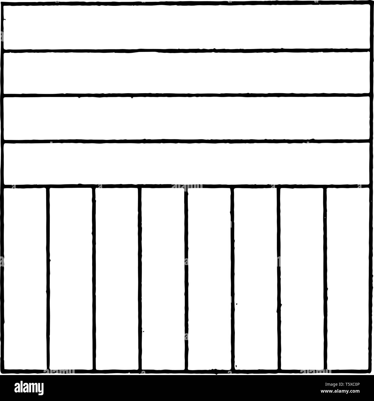 Esercizio di disegno per T al quadrato e triangolo di scala è la misurazione di queste linee come diametri licenziare centro di spazio disegnare un asse orizzontale e un verti Illustrazione Vettoriale