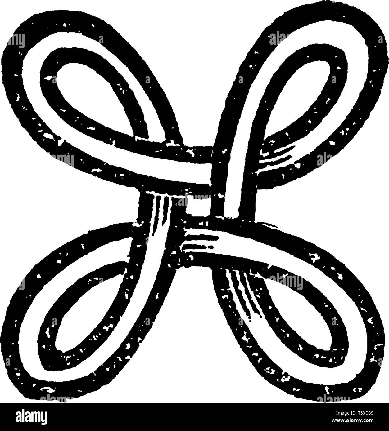 Nodo di Bowen utilizzati nel design araldico, vintage disegno della linea di incisione o illustrazione. Illustrazione Vettoriale