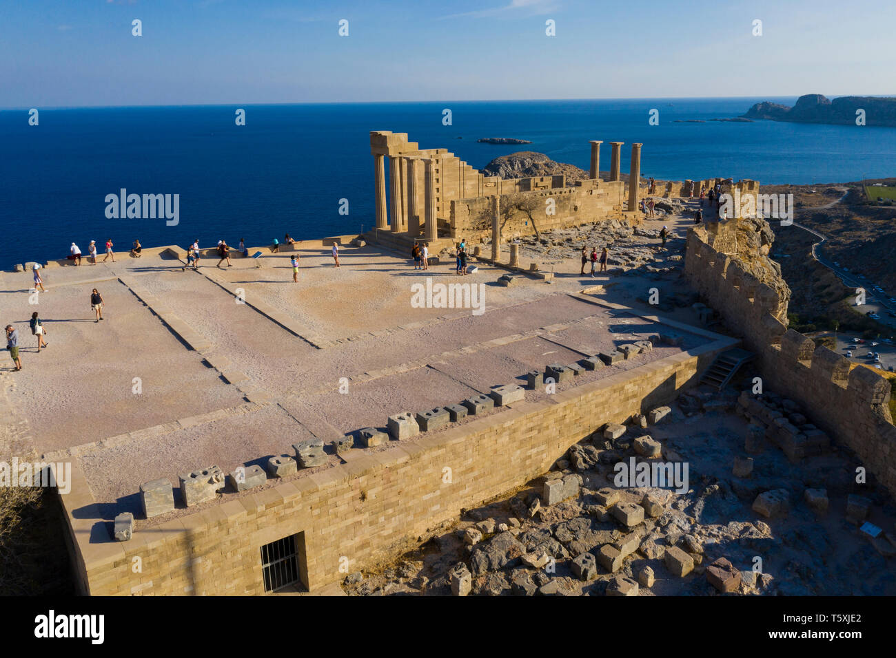 La Grecia, Rodi, Acropoli di Lindos Foto Stock