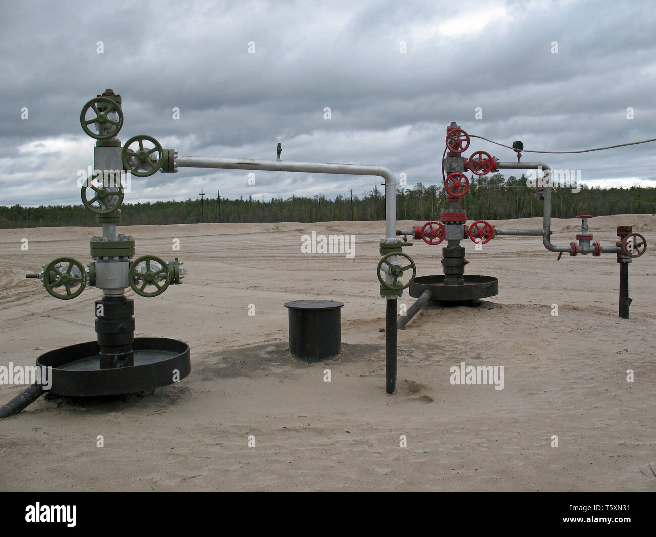 I pozzi petroliferi in Siberia occidentale. Foto Stock
