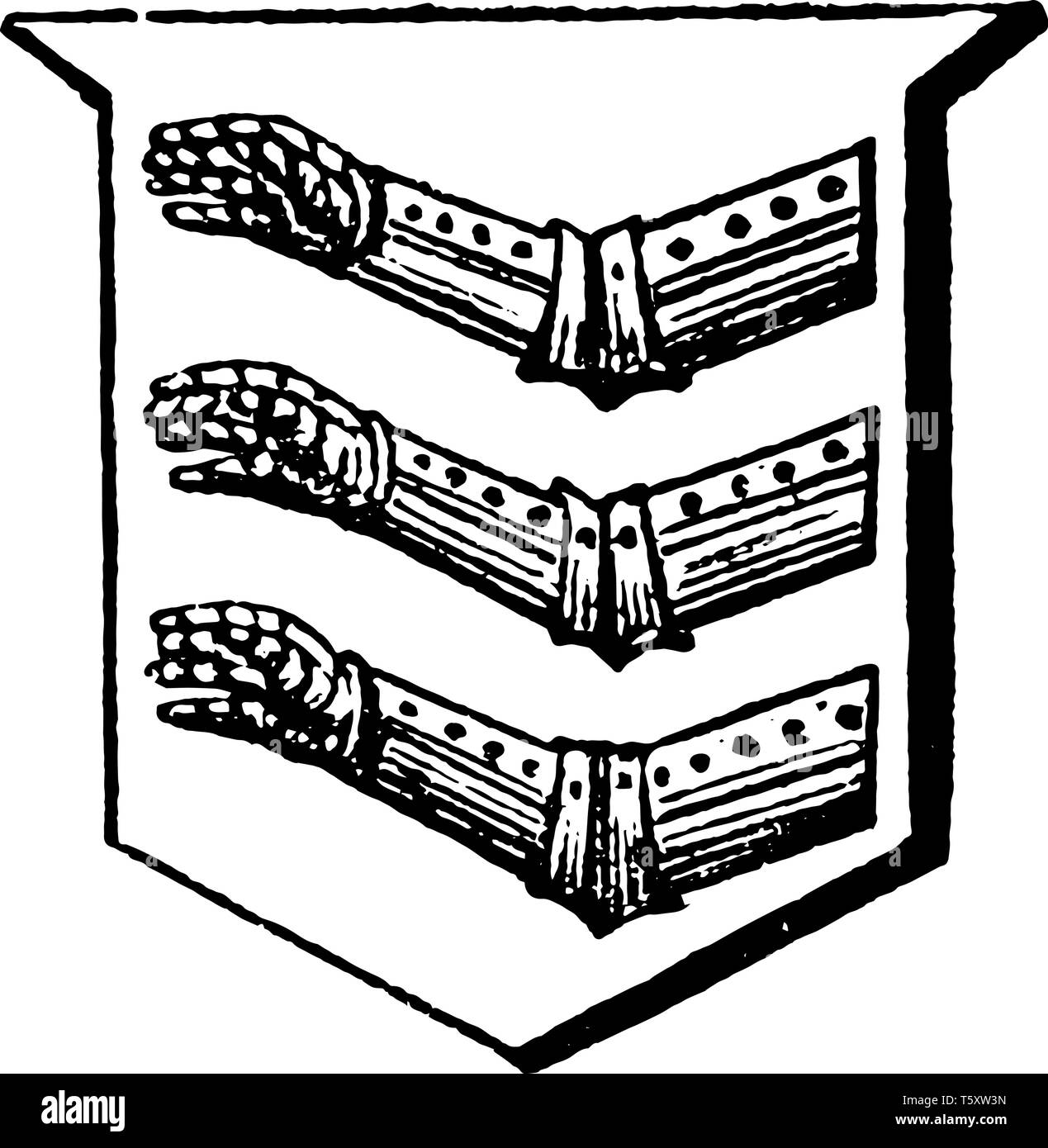 Vambraced hanno armature per i bracci, vintage disegno della linea di incisione o illustrazione. Illustrazione Vettoriale