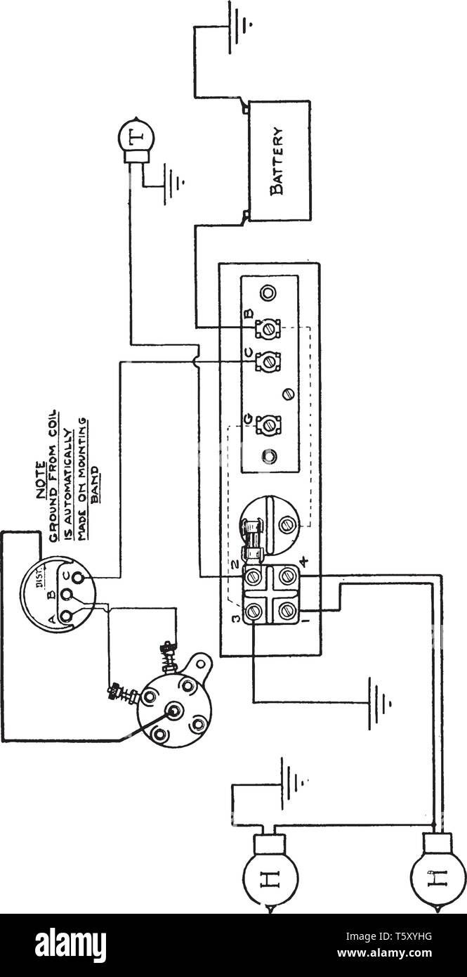 L'albero a gomiti è una parte meccanica in grado di eseguire una conversione tra il movimento alternativo e moto rotazionale, vintage disegno della linea di incisione o malato Illustrazione Vettoriale