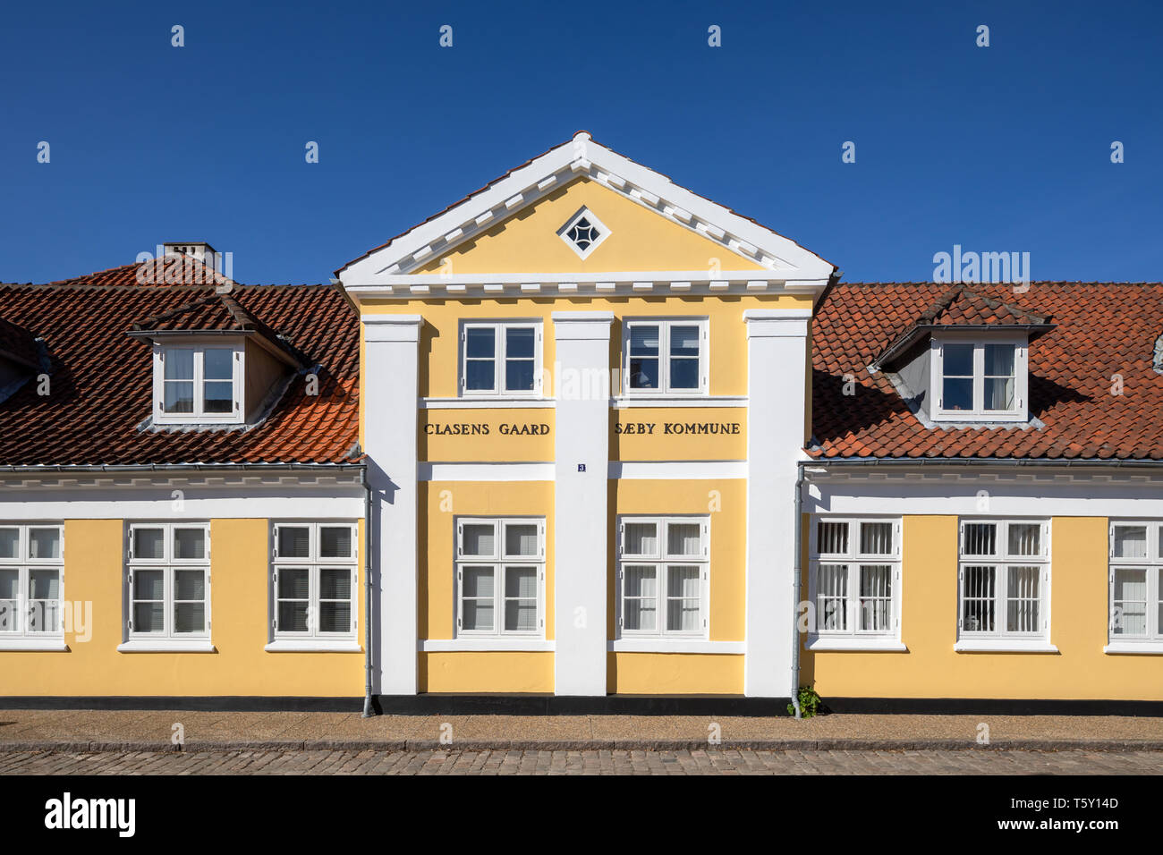 Gaard Clasens, Saeby Kommune - hotel vecchio edificio in Algade nella città danese Saeby nel Nord dello Jutland, Danimarca Foto Stock