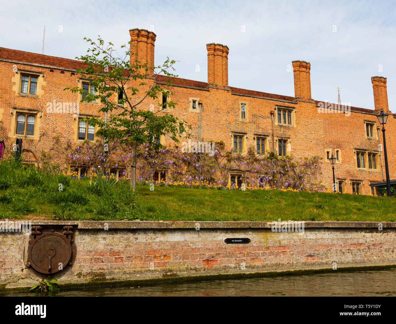 Magdelene College dal fiume Cam, città universitaria di Cambridge, Cambridgeshire, Inghilterra Foto Stock