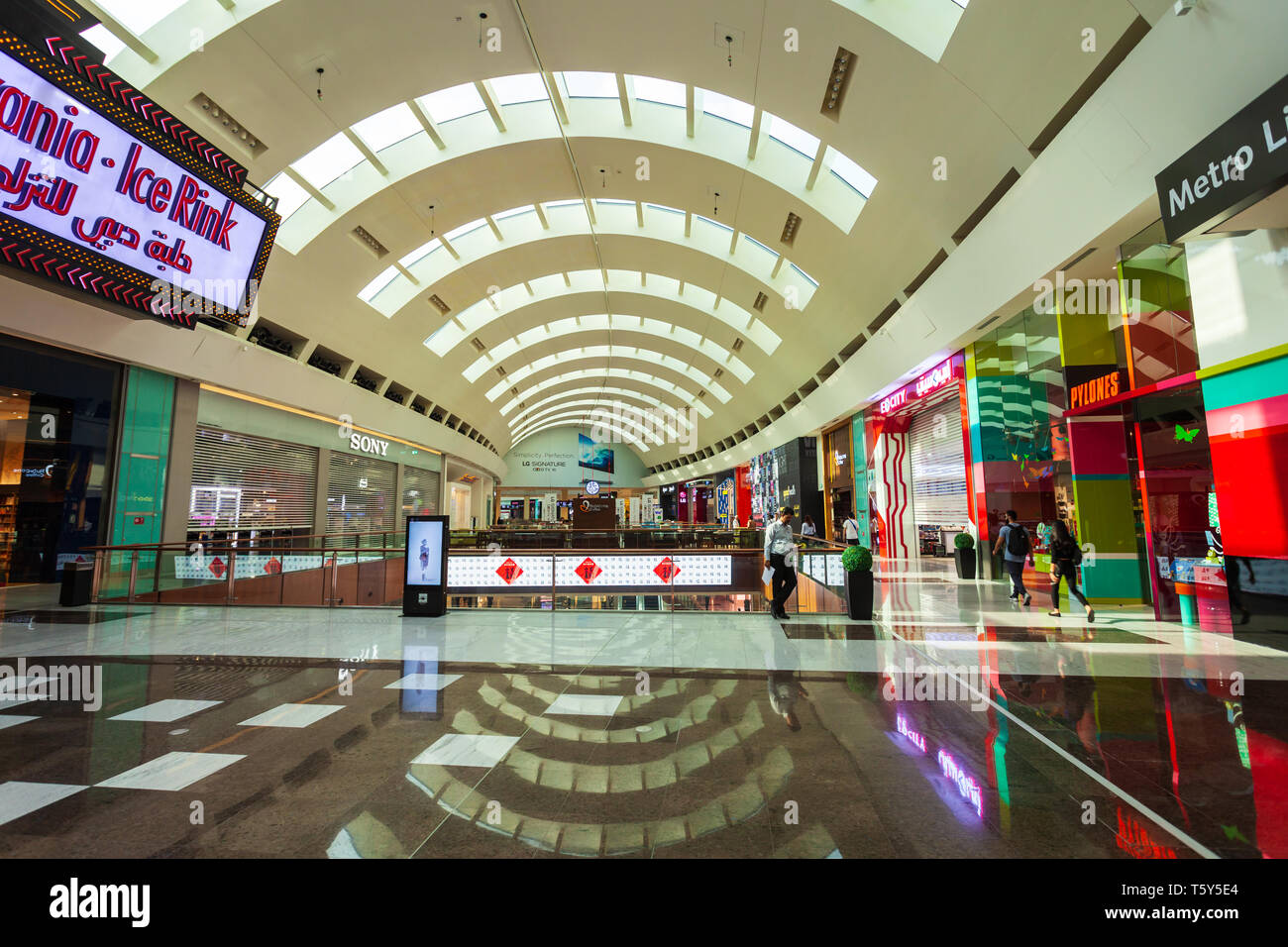 DUBAI, Emirati Arabi Uniti - 25 febbraio 2019: Il Dubai Mall interno, il secondo centro commerciale più grande del mondo si trova a Dubai negli Emirati arabi uniti Foto Stock