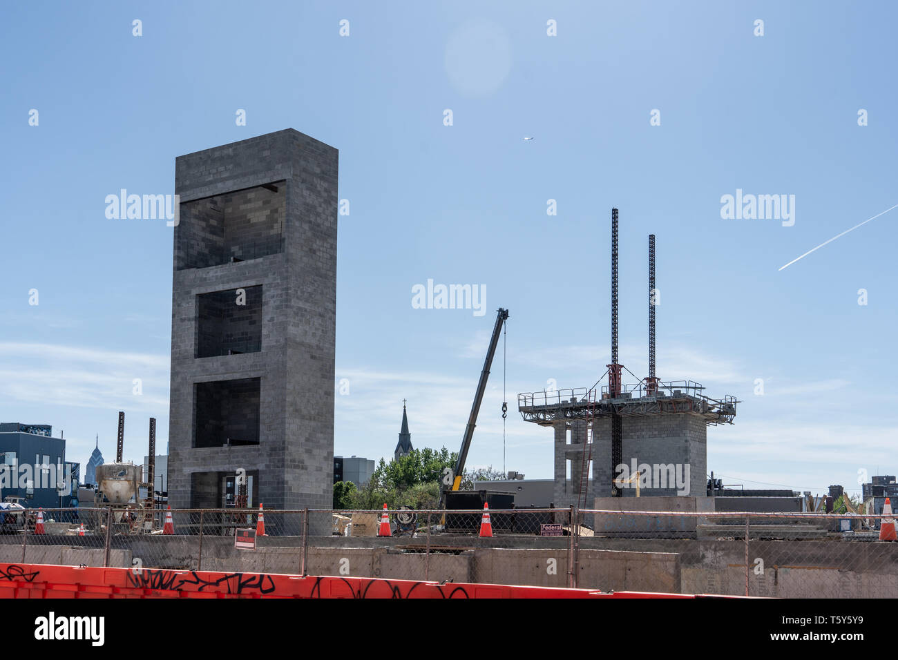 Nuova costruzione nel Nord di Philadelphia, vecchia sezione di Kensington Foto Stock