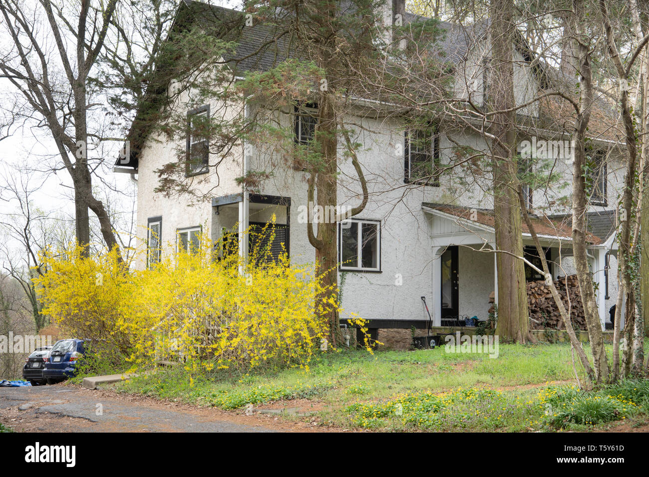 Una casa suburbana fuori west Philadelphia Foto Stock