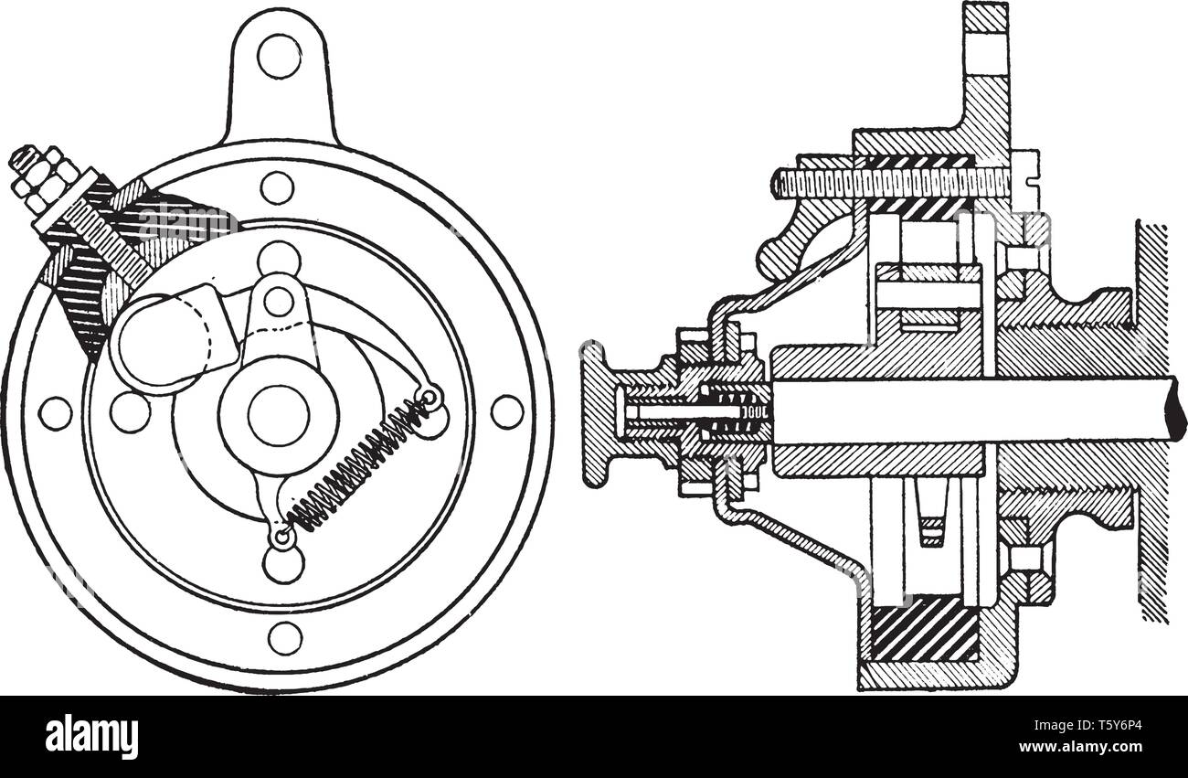 Contattare il timer in base alla vostra funzione di temporizzazione di intervallo di tempo la configurazione del contatto e presa necessita, vintage disegno della linea di incisione o illustrazione. Illustrazione Vettoriale