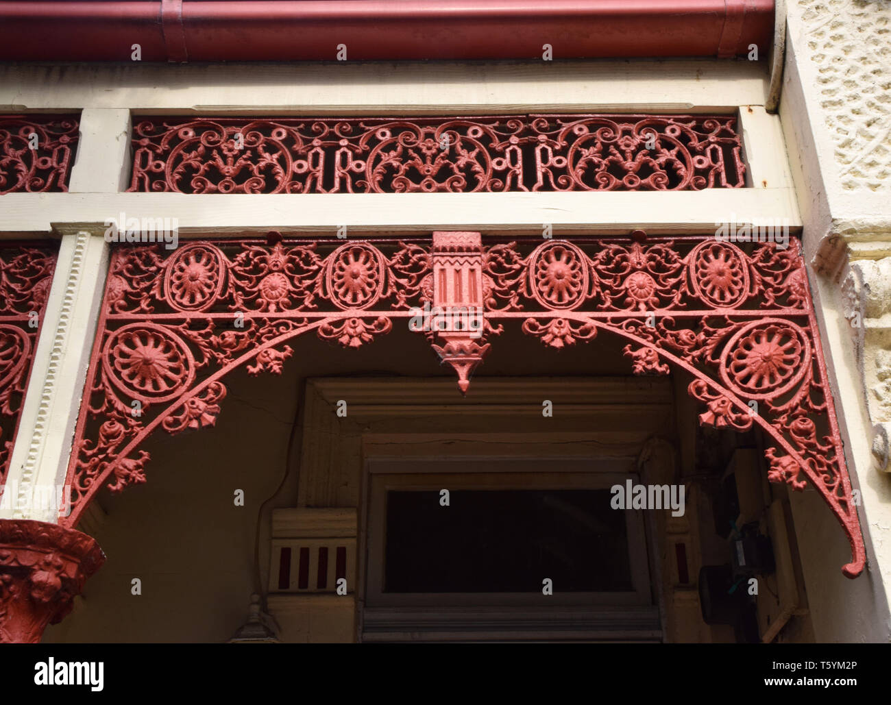 Lamiera decorativo esterno della casa, newtown, sydney, Australia Foto Stock