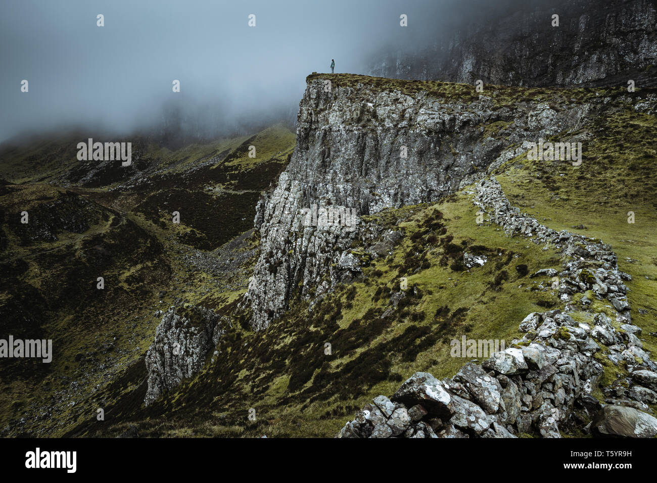 Quiraing - il paesaggio più bello in Scozia Foto Stock