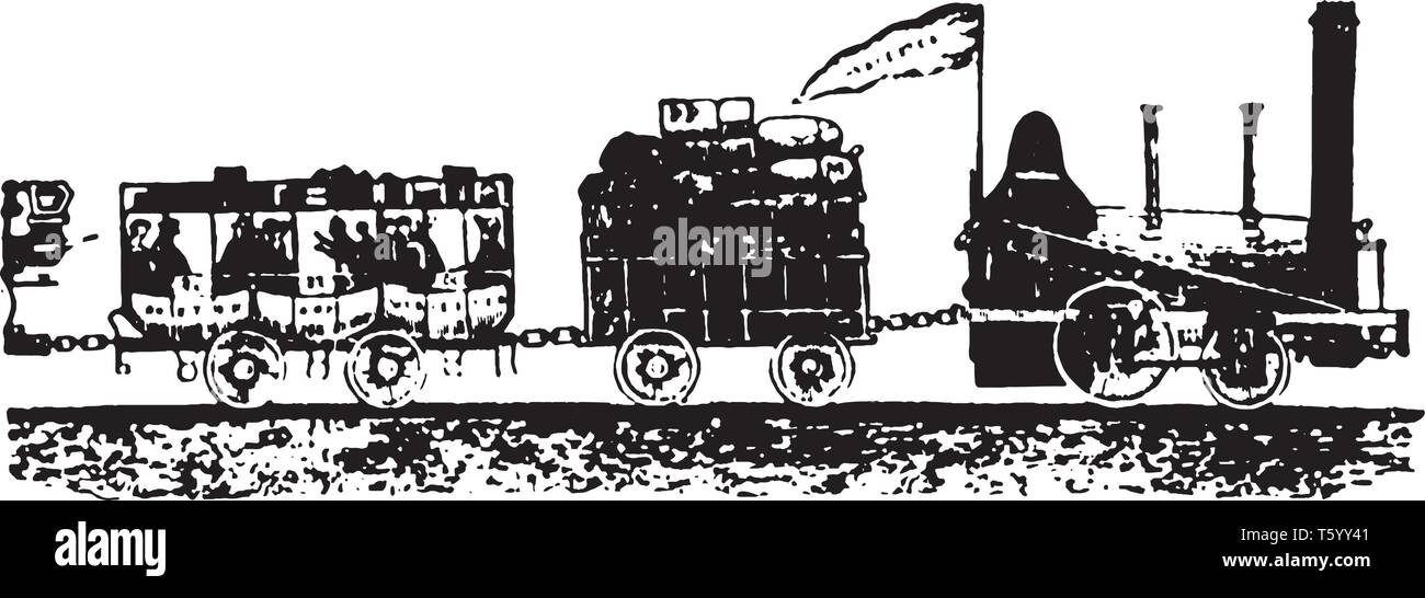 Boston & Worcester è una holding per diversi tram aziende tra Boston e Worcester, vintage disegno della linea di incisione o illustrazione. Illustrazione Vettoriale