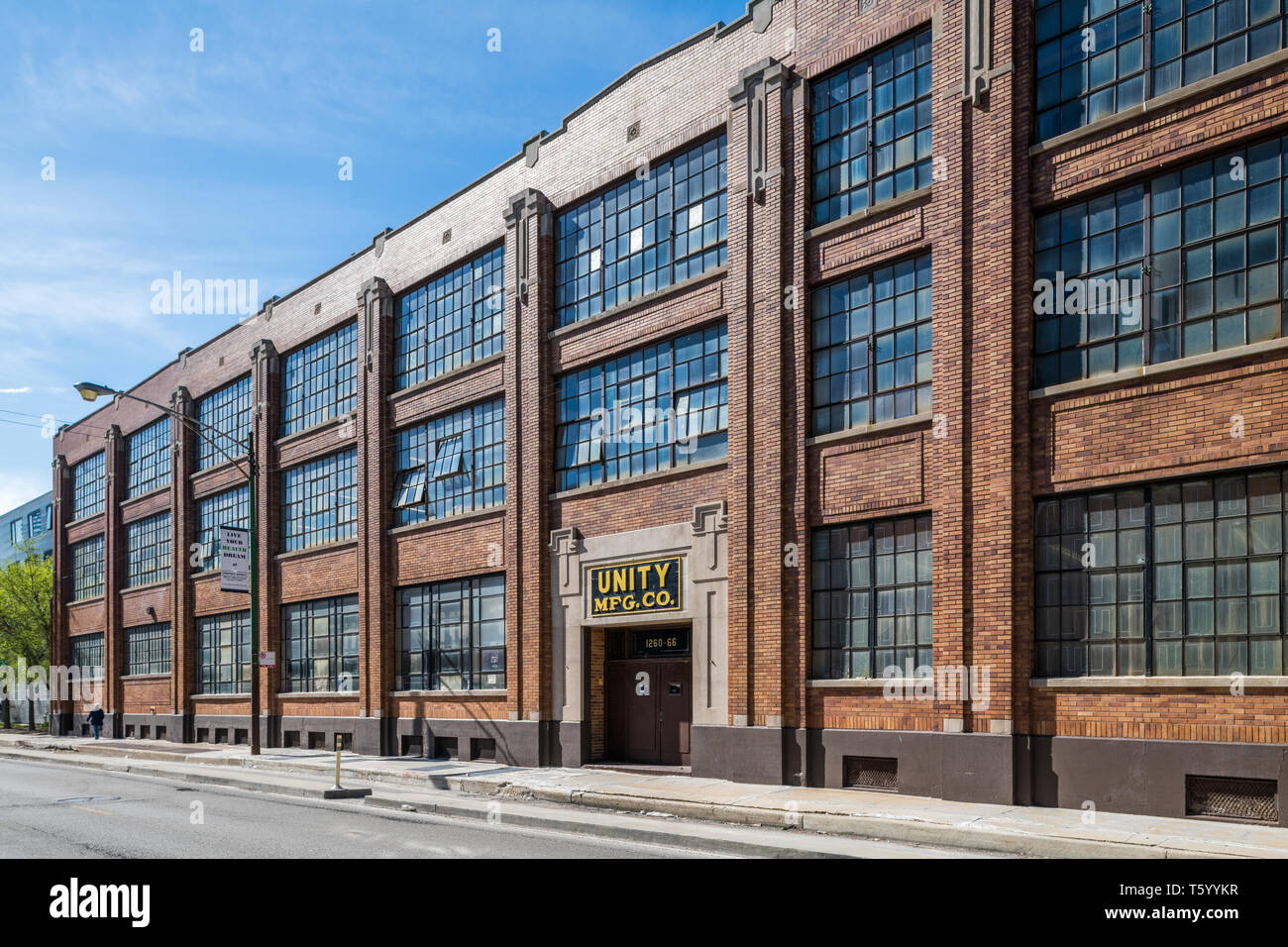 Fabbricazione Unitiy edificio industriale in Chicago Foto Stock