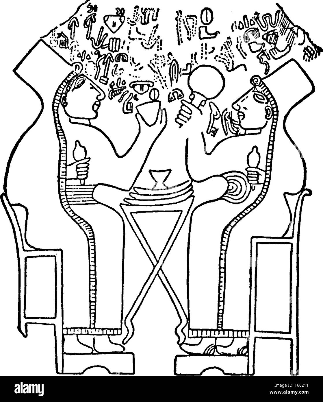 Le donne hittite era un antico anatolica persone che parlavano una lingua Hittita del ramo anatolico dell'Indo lingua europea famiglia, linea vintage Illustrazione Vettoriale
