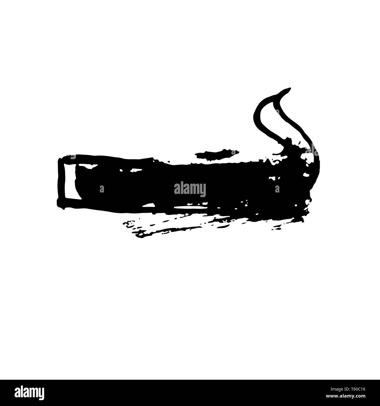 Sigaretta grunge pennello asciutto icona. Illustrazione Vettoriale. Illustrazione Vettoriale