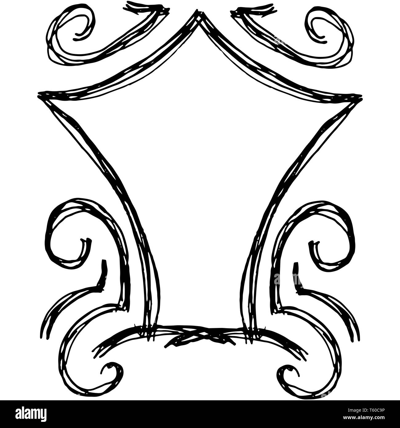 Disegnato a mano doodle moderno telaio. Illustrazione Vettoriale. Illustrazione Vettoriale