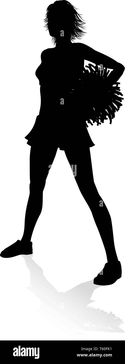 Cheerleader Silhouette Illustrazione Vettoriale