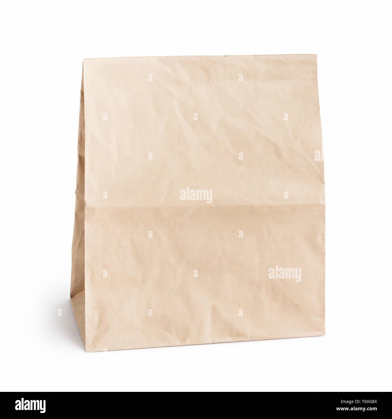 Sacchetto di carta su bianco Foto Stock
