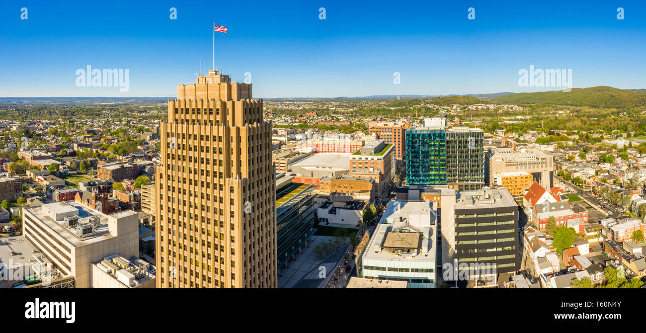 Panoramica aerea di Allentown, Pennsylvania skyline Foto Stock