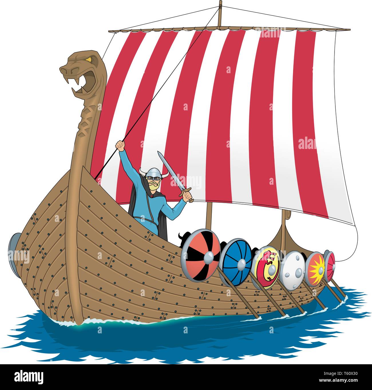 Viking Ship illustrazione vettoriale Illustrazione Vettoriale