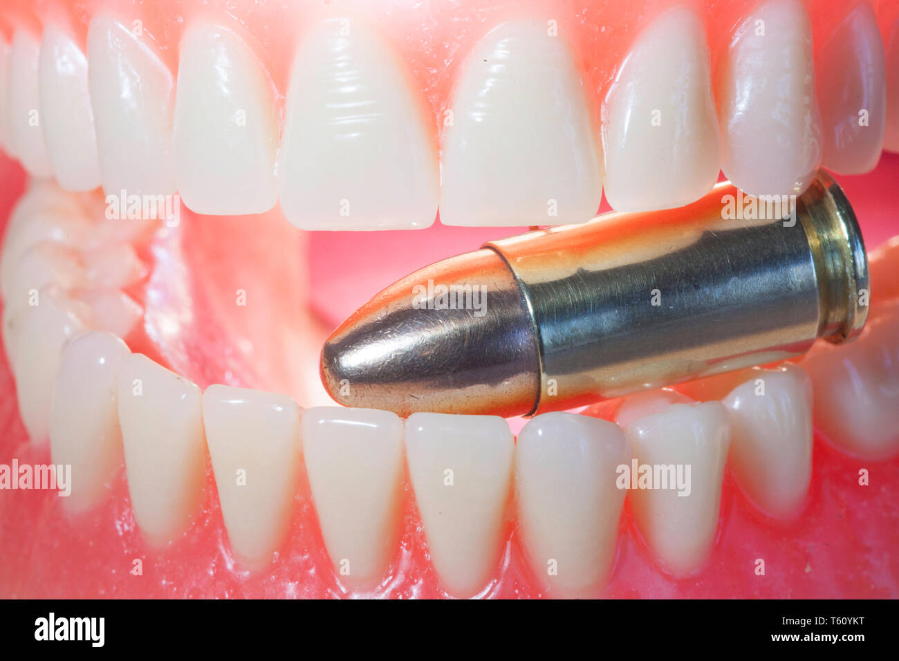 Visual della frase "mordere il bullet', STATI UNITI D'AMERICA Foto Stock