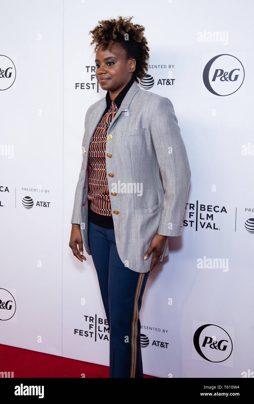 Manhattan, New York/USA - Aprile 26, 2019: Tribeca Film Festival, tappeto rosso per la premiere di Regina pantaloncini collettiva con Queen Latifah Foto Stock