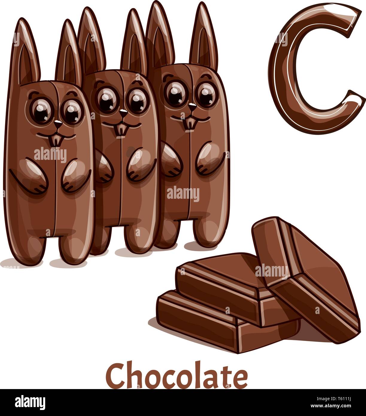 Alfabeto di vettore lettera C. Cioccolata Illustrazione Vettoriale