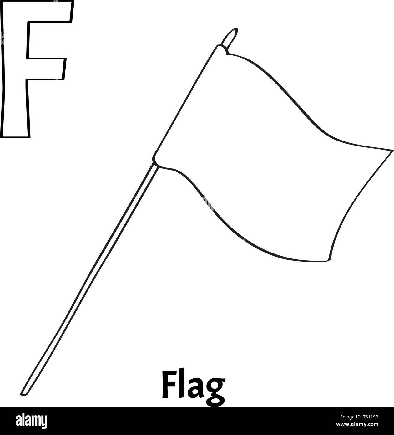 Alfabeto di vettore lettera F. Bandiera Illustrazione Vettoriale