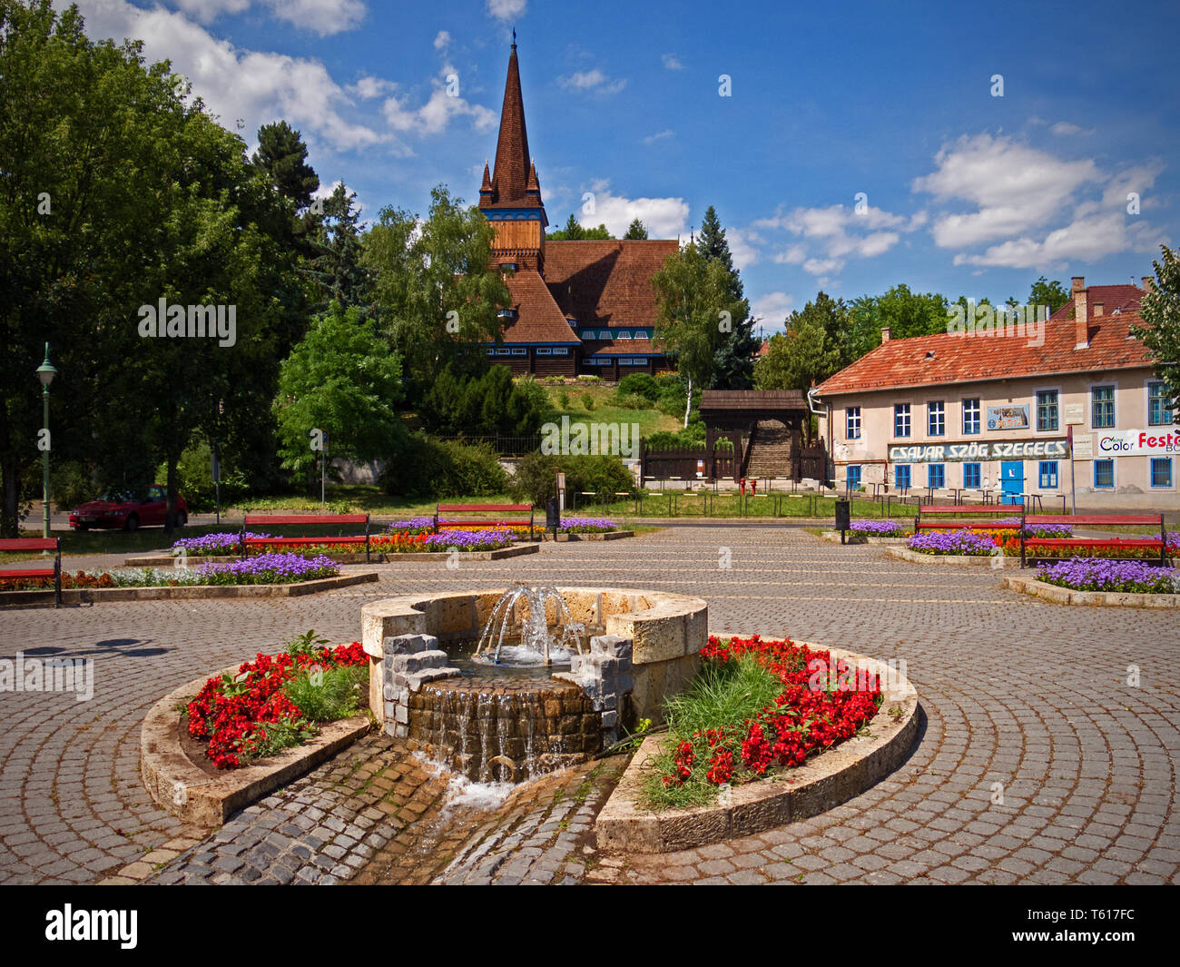 Il Deszkatemplom (chiesa di legno) di Miskolc Foto Stock