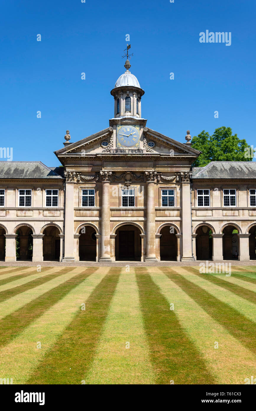 Il quadrangolo, Emmanuel College, Università di Cambridge, St Andrew Street, Cambridge, Cambridgeshire, England, Regno Unito Foto Stock