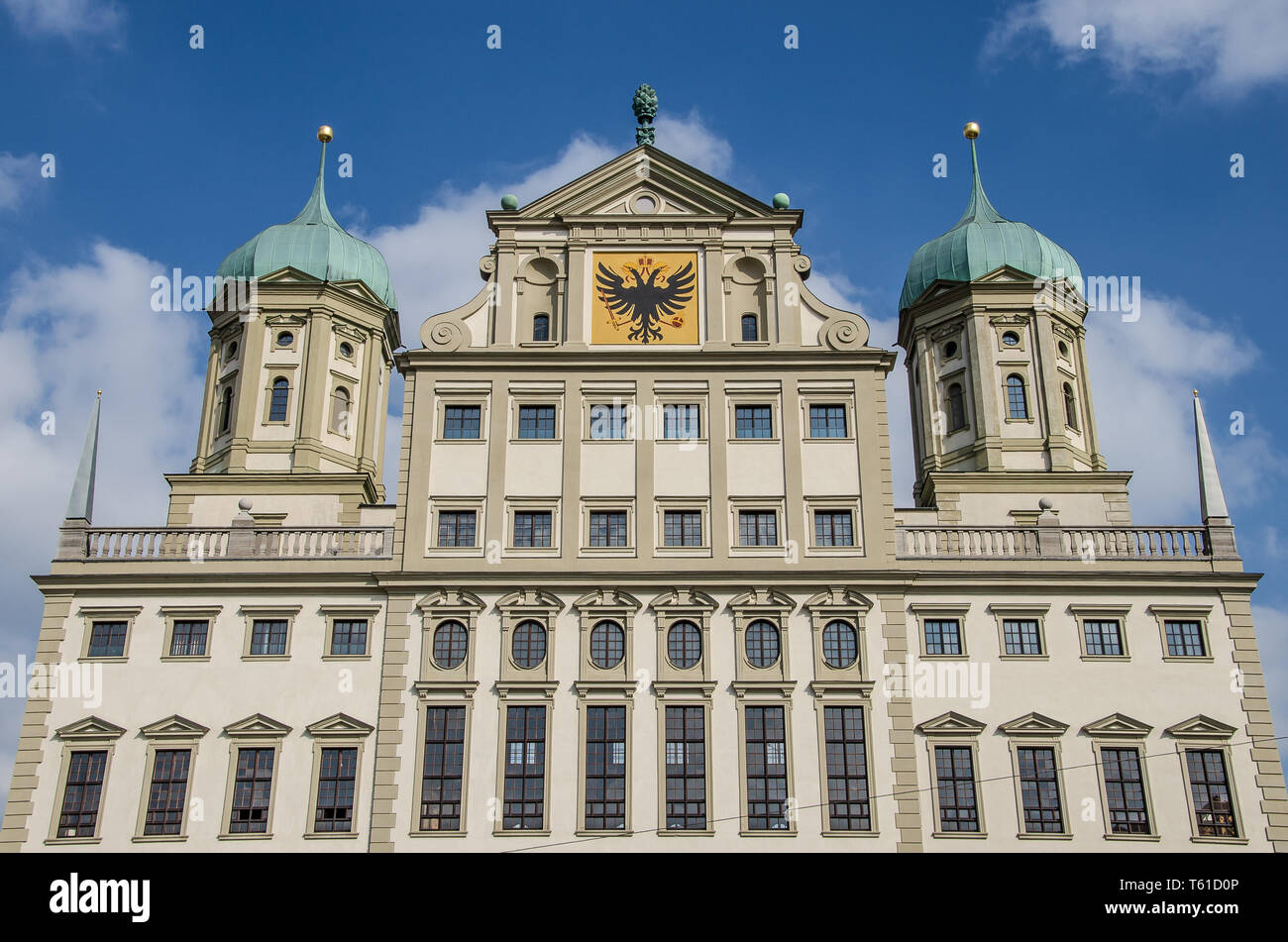 Il municipio è il centro amministrativo di Augusta e uno dei più significativi edifici secolari di stile rinascimentale a nord delle Alpi. Foto Stock