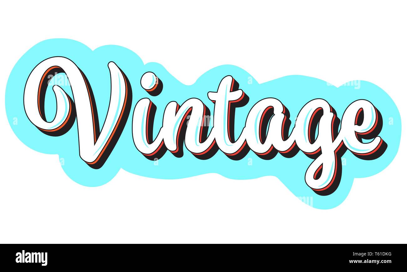 Vintage di testo parola tipografia illustrazione dello stile Illustrazione Vettoriale