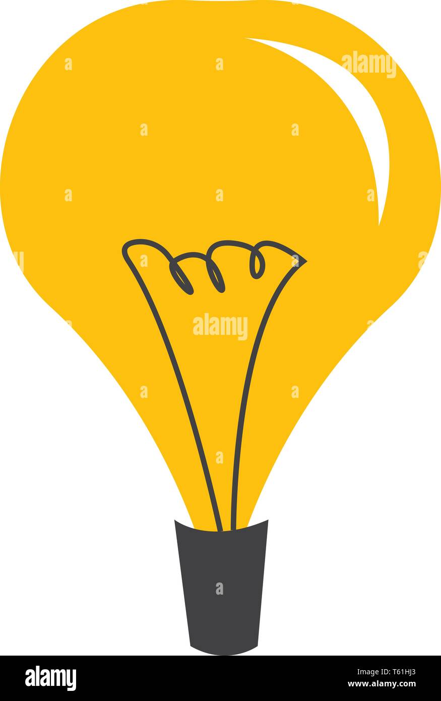 Una lampadina con filamento o vettore di Illustrazione a colori Illustrazione Vettoriale